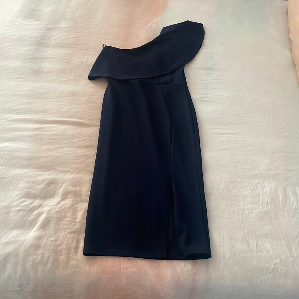 Navy off the shoulder dress